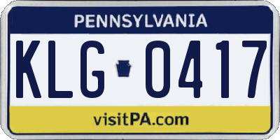 PA license plate KLG0417