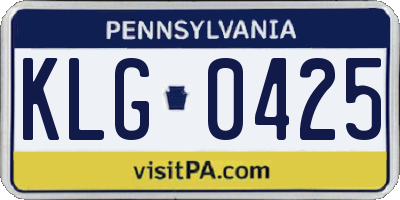 PA license plate KLG0425