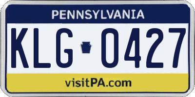 PA license plate KLG0427