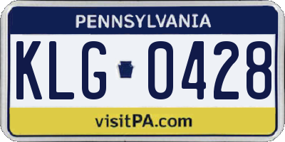 PA license plate KLG0428
