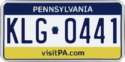 PA license plate KLG0441