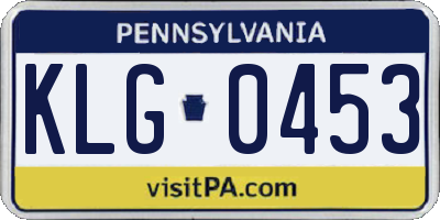 PA license plate KLG0453