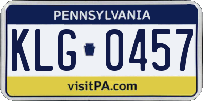 PA license plate KLG0457