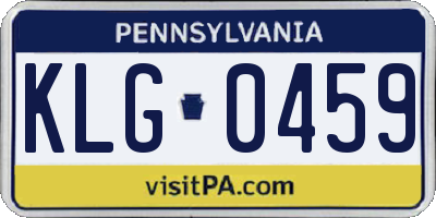 PA license plate KLG0459