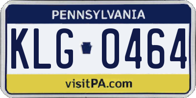 PA license plate KLG0464