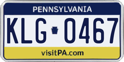 PA license plate KLG0467