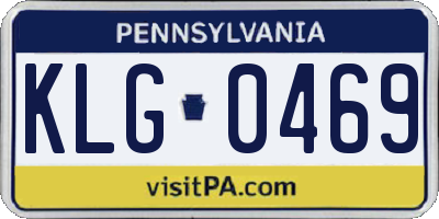 PA license plate KLG0469