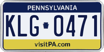 PA license plate KLG0471