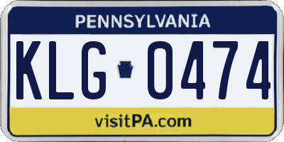 PA license plate KLG0474