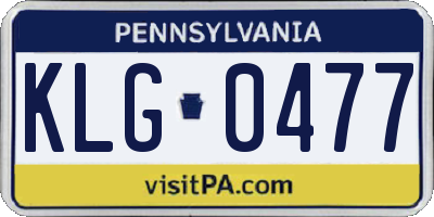 PA license plate KLG0477