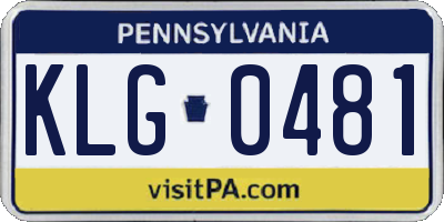 PA license plate KLG0481