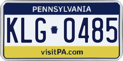PA license plate KLG0485