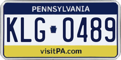 PA license plate KLG0489