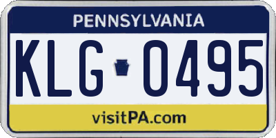PA license plate KLG0495