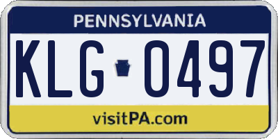 PA license plate KLG0497