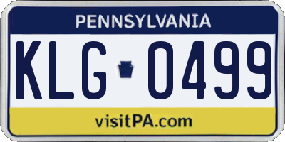 PA license plate KLG0499