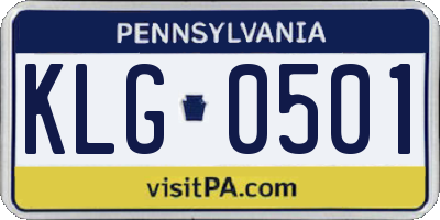 PA license plate KLG0501