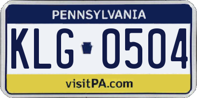 PA license plate KLG0504