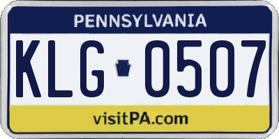 PA license plate KLG0507