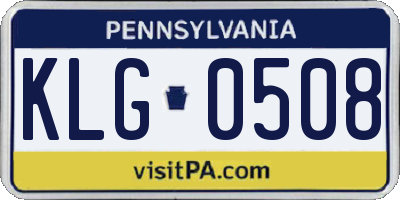 PA license plate KLG0508