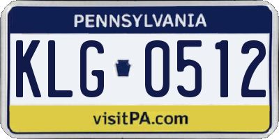 PA license plate KLG0512