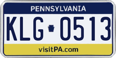 PA license plate KLG0513