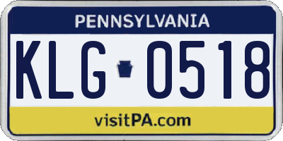 PA license plate KLG0518