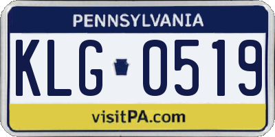 PA license plate KLG0519
