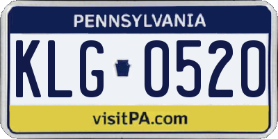 PA license plate KLG0520