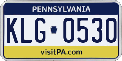 PA license plate KLG0530