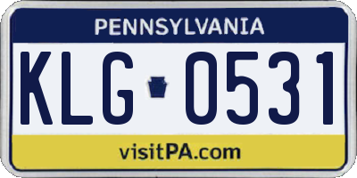 PA license plate KLG0531