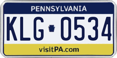 PA license plate KLG0534