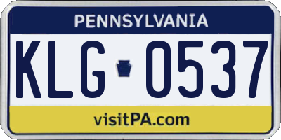 PA license plate KLG0537
