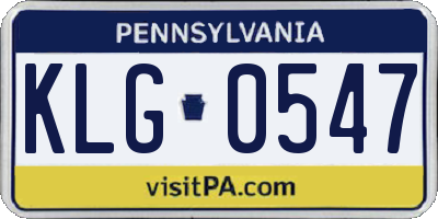 PA license plate KLG0547