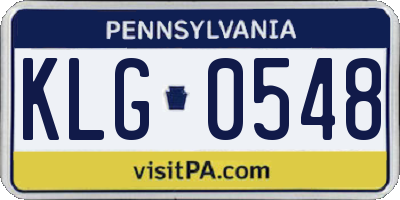PA license plate KLG0548