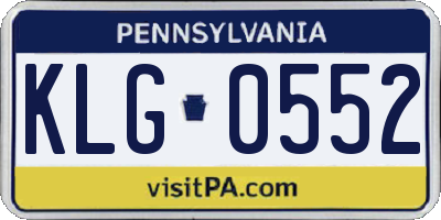 PA license plate KLG0552
