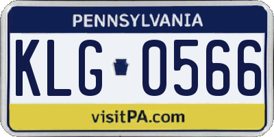 PA license plate KLG0566