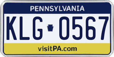 PA license plate KLG0567