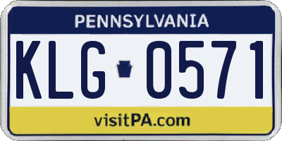 PA license plate KLG0571
