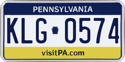 PA license plate KLG0574