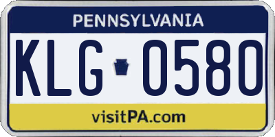 PA license plate KLG0580