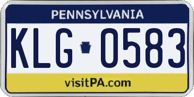 PA license plate KLG0583