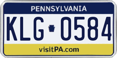 PA license plate KLG0584