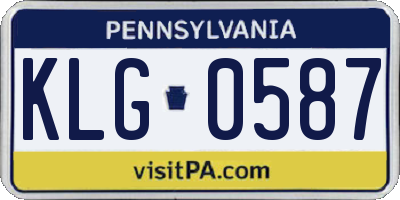PA license plate KLG0587