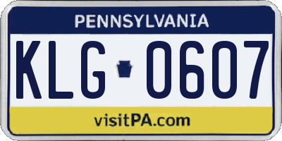 PA license plate KLG0607