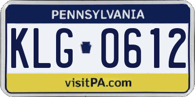PA license plate KLG0612