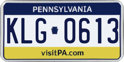 PA license plate KLG0613