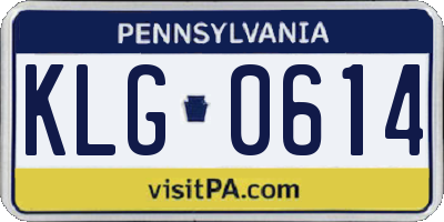 PA license plate KLG0614