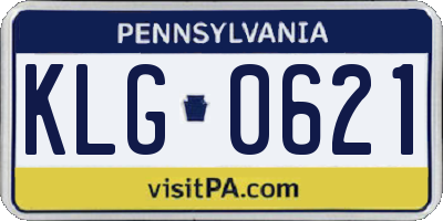 PA license plate KLG0621