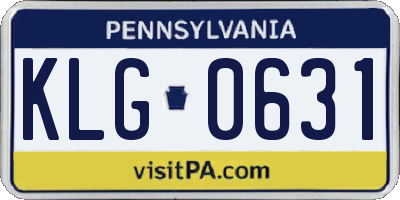 PA license plate KLG0631